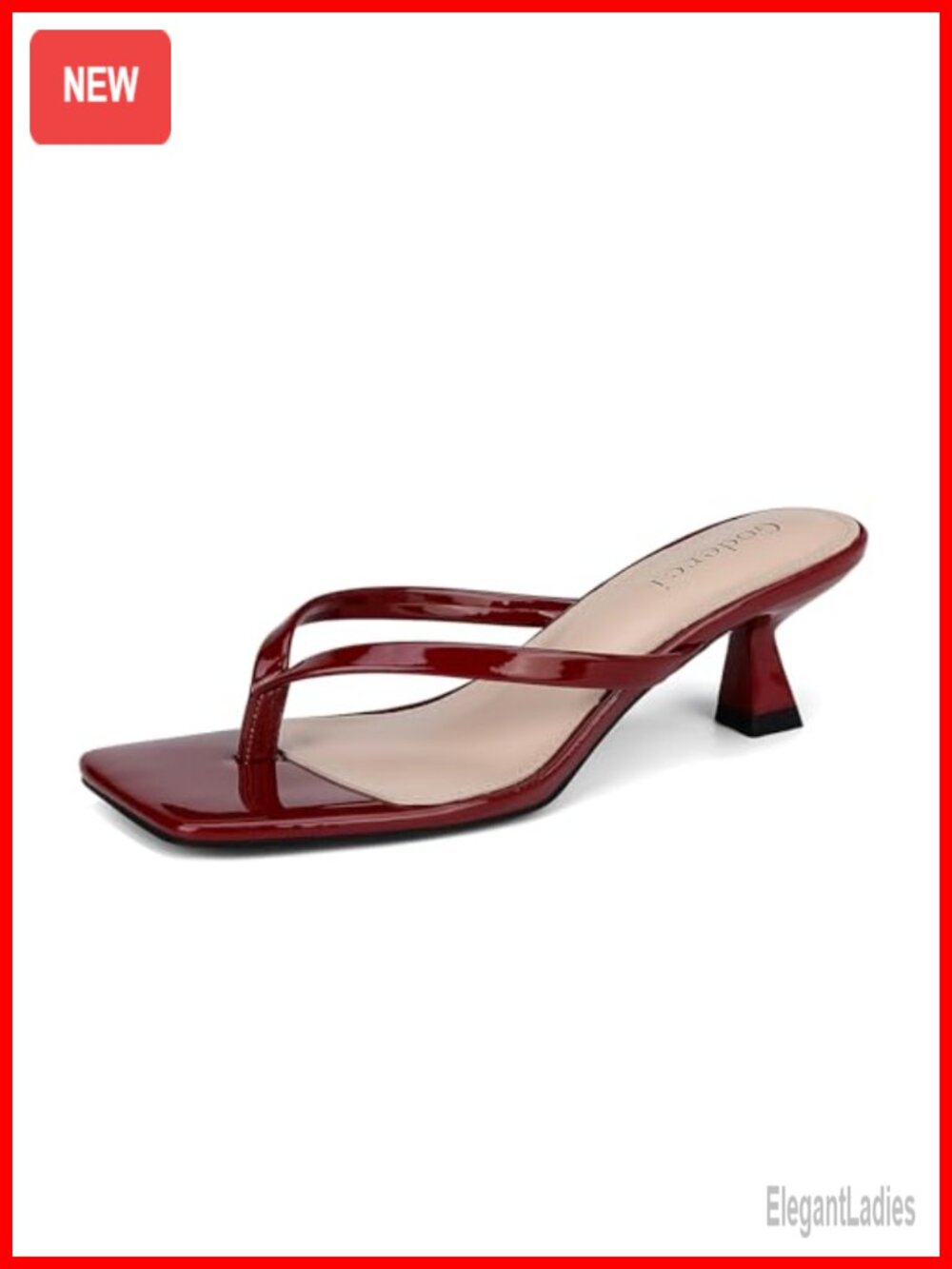 Kitten Heel Thong Flip Flop Sandals PU Slip On Dress Shoes for Women